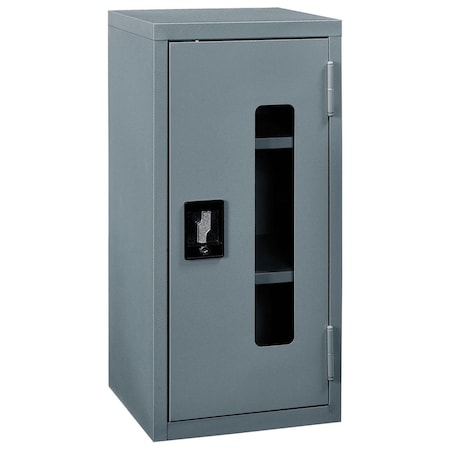 Global Industrial Assembled Clear View Wall Storage Cabinet, 13-3/4x12-3/4x30, Gray 270017GY